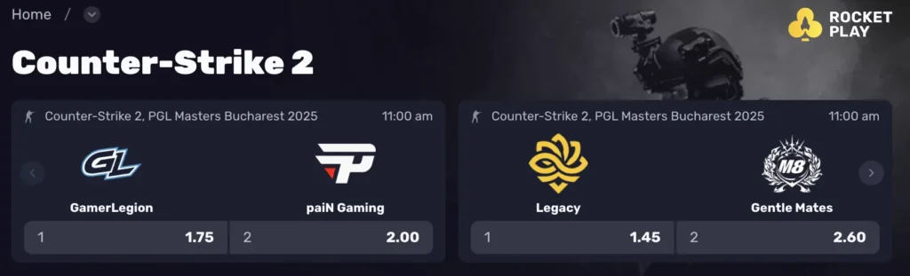 rocketplay e sports betting